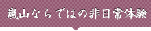 嵐山ならではの非日常体験